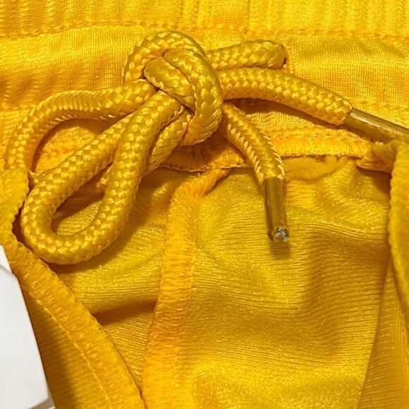 Kappa 6 Youth Sneek Man Track Stripe Logo Joggers Sweatpants Yellow Streetwear - Picture 10 of 13